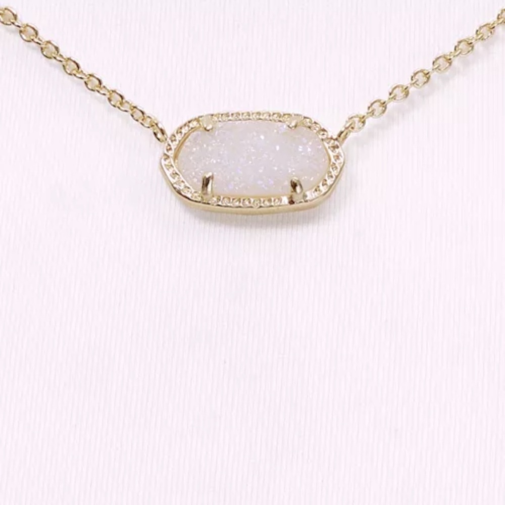 Kendra Scott Elisa Gold Pendant Necklace in Iridescent Drusy - Picture 2 of 7